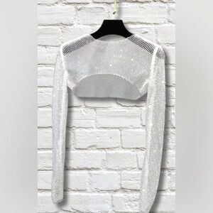 Cropped mesh rhinestoned party top. Never worn- bought for a dance costume.